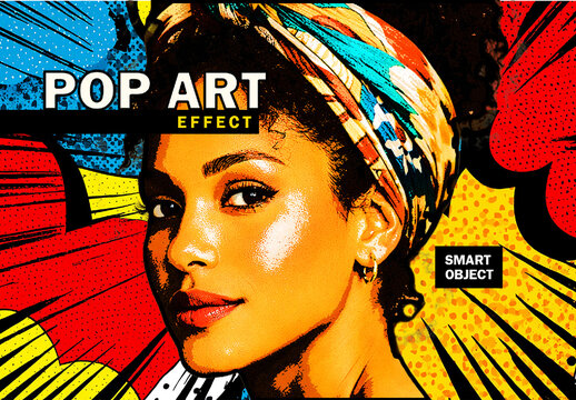 Comic Pop Art Effect Mockup