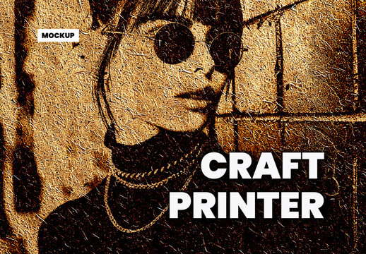 Craft Printer Fiber Effect Mockup