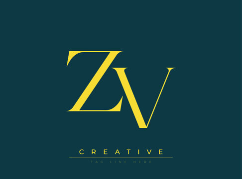 ZV Creative Luxury Logo. This logo crafted for creative branding and luxury business identity. Ideal for boutique fashion labels, premium stationery, corporate mark, and marketing materials.