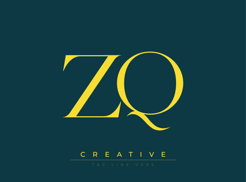 ZQ Creative Luxury Logo. This logo crafted for creative branding and luxury business identity. Ideal for boutique fashion labels, premium stationery, corporate mark, and marketing materials.