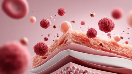 Skin Layer With Bacteria And Infection Concept