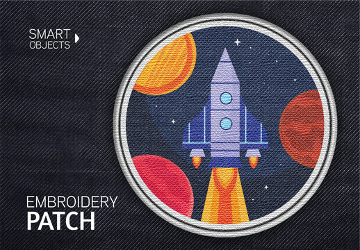 Embroidery Patch Texture Effect Mockup