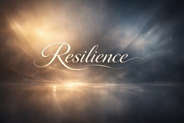 Resilience Text With Light And Storm Background