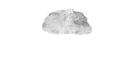 Fototapeta premium A grey, textured object with a white outline against a black background
