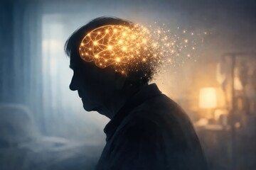 Human Brain Concept With Neural Light Connection