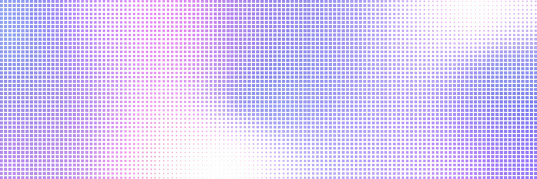 Bitmap gradation background with a pixel pattern gradient. 8-bit retro style glitch effect. Pink and purple texture with halftone grain.