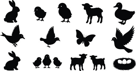 Collection of animal silhouettes