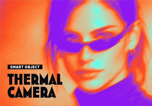 Futuristic Heatmap Thermal Camera Effect Mockup