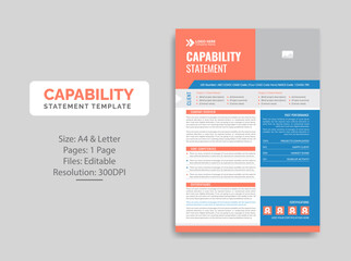 Obraz premium Capability statement design template 