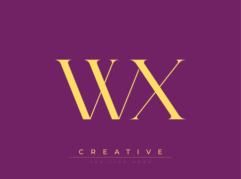 WX Creative Luxury Logo. This logo crafted for creative branding and luxury business identity. Ideal for boutique fashion labels, premium stationery, corporate mark, and marketing materials.