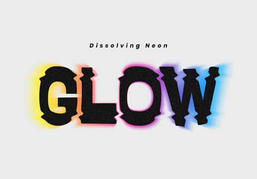Glitch RGB Dissolving Neon Text Effect