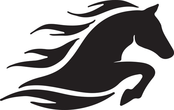 vector illustration of a black horce logo icon
