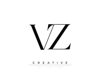 VZ Creative Luxury Logo. This logo crafted for creative branding and luxury business identity. Ideal for boutique fashion labels, premium stationery, corporate mark, and marketing materials.