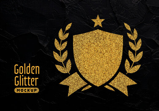 Golden Glitter Effect Mockup