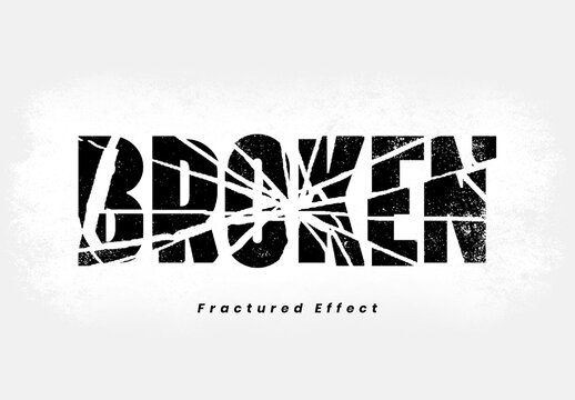 Grunge Broken Fractured Glass Text Effect