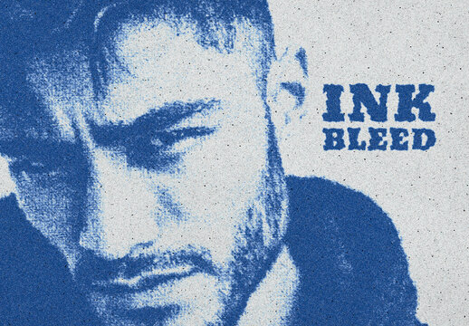 Grunge Ink Bleed Print Photo Effect
