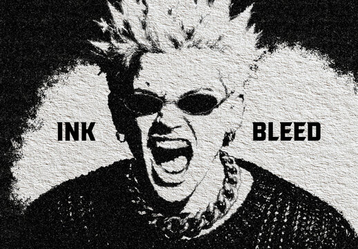 Grunge Ink Bleed Print Photo Effect