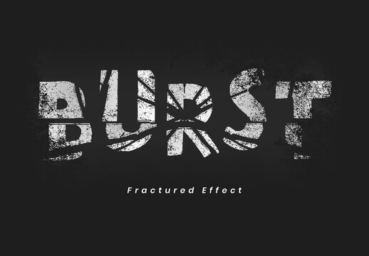 Grunge Shattered Fractured Glass Text Effect