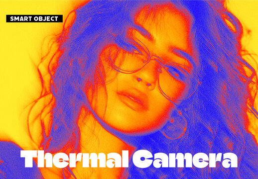 High Contrast Infrared Thermal Camera Effect Mockup