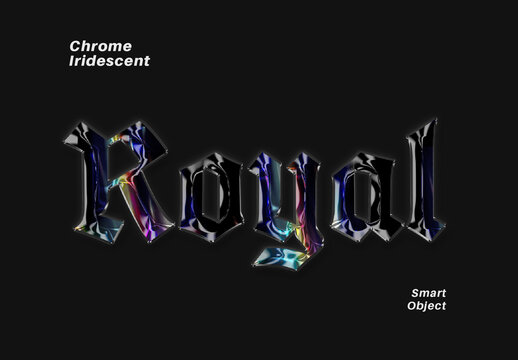 Iridescent Chrome Gothic Text Effect