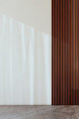 Fototapeta premium Large illustration 3D rendering luxury modern bright interiors Living room mockup with Couch and Ceiling Fan Ventilation