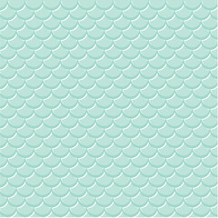 Mint green scallop seamless pattern inspired by mermaid scales. Soft pastel geometric background perfect for wallpaper, textile, baby decor and branding.