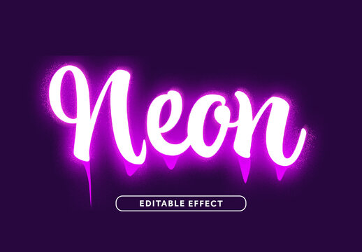 Neon Script Dripping Text Effect