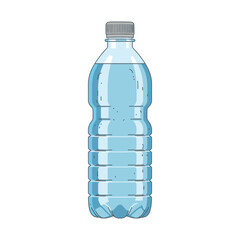 Clear plastic water bottle isolated on white background refreshment concept