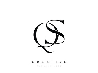 QS Creative Luxury Logo. This logo crafted for creative branding and luxury business identity. Ideal for boutique fashion labels, premium stationery, corporate mark, and marketing materials.