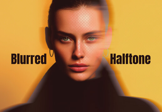 Soft Edge Blurred Halftone Photo Effect