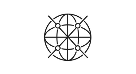 Fototapeta premium Black and white geometric circle design.