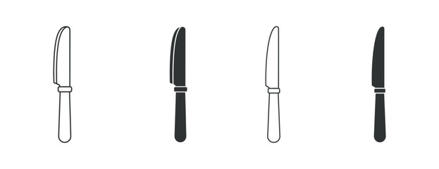 Four kitchen knives in different styles and designs.
