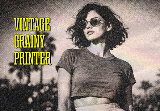 Vintage Grainy Printer Photo Effect