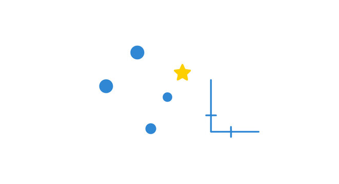 Blue circles and yellow star graphic.
