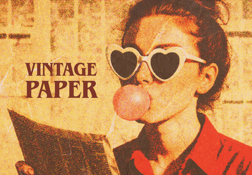 Vintage Paper Effect Mockup