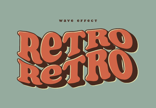 Retro Bubble Wave Text Effect