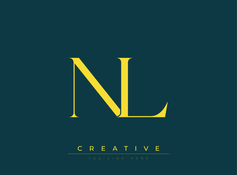 NL Creative Luxury Logo. This logo crafted for creative branding and luxury business identity. Ideal for boutique fashion labels, premium stationery, corporate mark, and marketing materials.