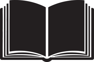Open black book with white pages and spine also transparent background open book reading knowledge