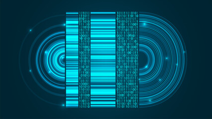 Abstract infographics visualization. Big data code representation. Futuristic network or business analytics. Graphic concept for your