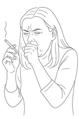person having a smoking cough