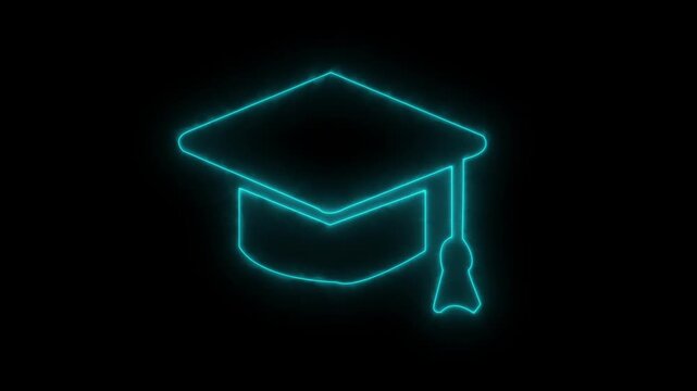 Graduation cap icon, Concept of scholarship , tuition or study fee. 4K Video 