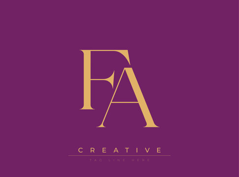 FA Creative Luxury Logo. This logo crafted for creative branding and luxury business identity. Ideal for boutique fashion labels, premium stationery, corporate mark, and marketing materials.
