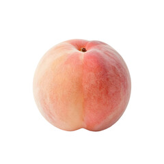 Fresh peach with a mix of red and pink colors, isolated on white background