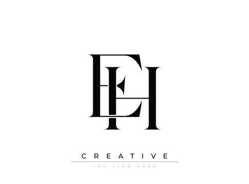 EH Creative Luxury Logo. This logo crafted for creative branding and luxury business identity. Ideal for boutique fashion labels, premium stationery, corporate mark, and marketing materials.