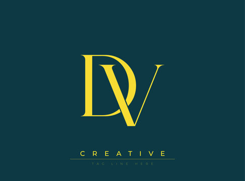 DV Creative Luxury Logo. This logo crafted for creative branding and luxury business identity. Ideal for boutique fashion labels, premium stationery, corporate mark, and marketing materials.