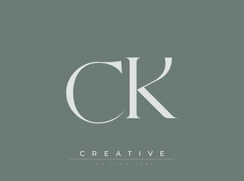 CK Creative Luxury Logo. This logo crafted for creative branding and luxury business identity. Ideal for boutique fashion labels, premium stationery, corporate mark, and marketing materials.