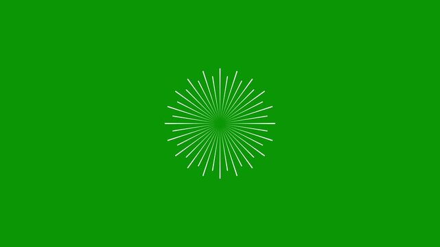 Circle fireworks line blast animation, circular burst motion graphics, shiny explosion effect, after effects template, green screen transition, 4k black background explosion video