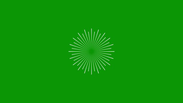 Circle fireworks line blast animation, circular burst motion graphics, shiny explosion effect, after effects template, green screen transition, 4k black background explosion video
