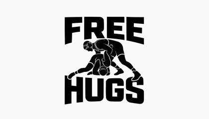 Wrestlers Grappling &ndash; Humorous Sports Illustration