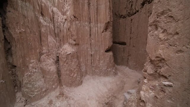 Cathedral Gorge Slot Canyon Walls Nevada Desert Landscape Walk Through